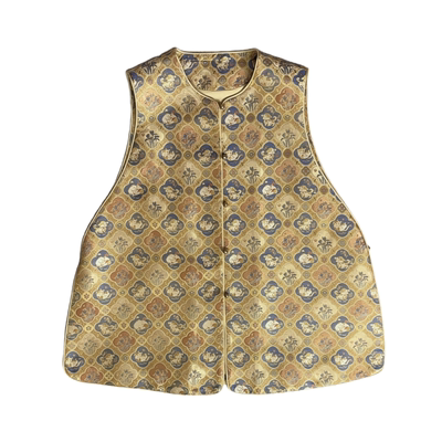 沁月新中式桑蚕丝宋锦扇贝马甲