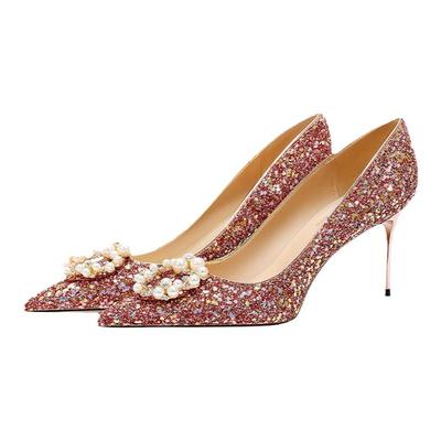 空气棉旗袍婚鞋红色敬酒服秀禾鞋