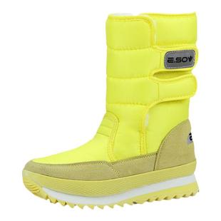 冬季加绒加厚雪地靴女情侣款防水防滑厚底保暖中筒户外棉鞋