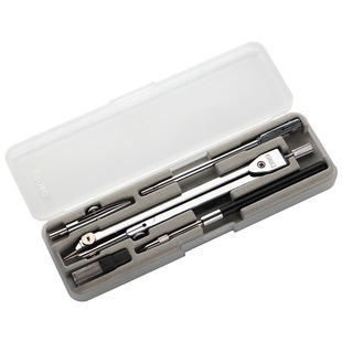 得力圆规金属专业绘图设计不锈钢学生文具考试标准工程制图工具铅芯圆规套尺套装含鸭嘴笔芯日本圆规专用替芯