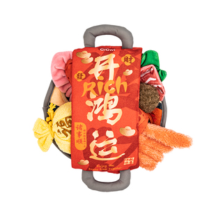 QZee新年限定礼盒GiGwi贵为猫咪狗狗玩具耐咬逗猫棒丰荣藏食发声