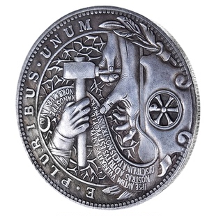 仿古流浪币复古银元欧美手心铁钉圣诞纪念章金属铜币把玩旅游硬币