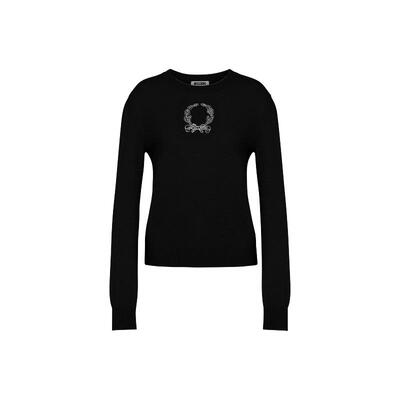 【同价618】Moschino/莫斯奇诺 女士Laurel Crown羊毛混纺套头衫