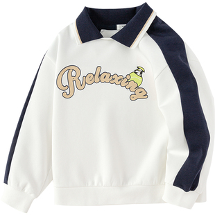 巴拉巴拉男童卫衣宝宝洋气打底衫春秋装新款童装儿童白色polo衫潮