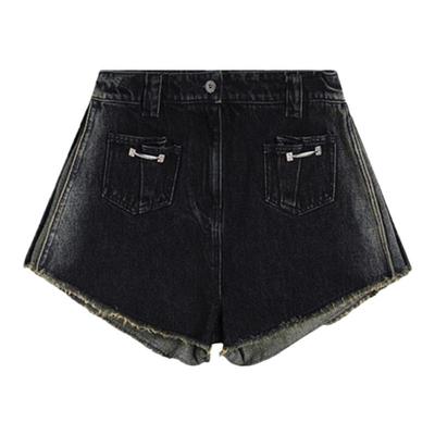 YJ1NGZYZJ 经典门把手渐变牛仔短裤