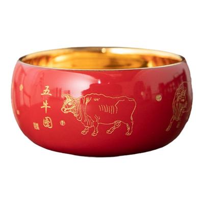 德化陶瓷鎏金烤花茶杯