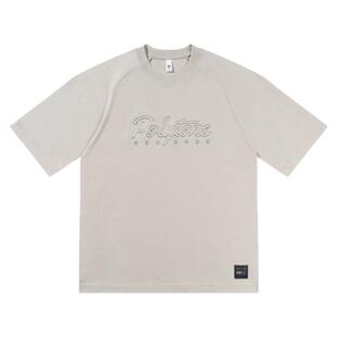 ALLIN 高克重磅短袖t恤男夏季字母印花速干体恤潮牌情侣半袖上衣