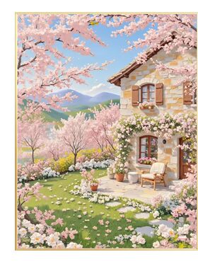 乡村小屋钻石画方钻满点钻十字绣