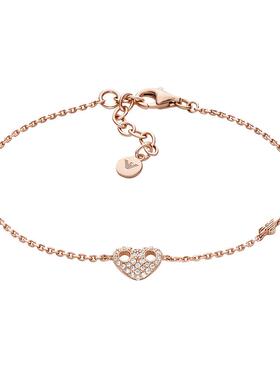 阿玛尼白鹿同款心形密镶细款手链