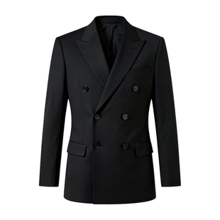 轻奢双排扣英伦风戗驳领男士西服套装修身商务新郎结婚礼服套装