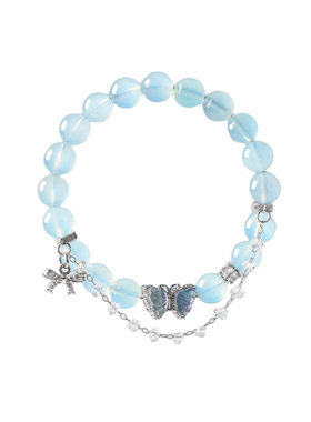 海蓝宝蝴蝶手链水之柔生日礼物