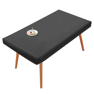 新款皮罩长方形防水防污桌布罩轻奢烤火桌罩套正方形垂边包角桌套