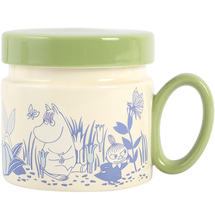 moomin姆明马克杯带盖家用办公室水杯陶瓷杯可爱卡通带把手耐高温
