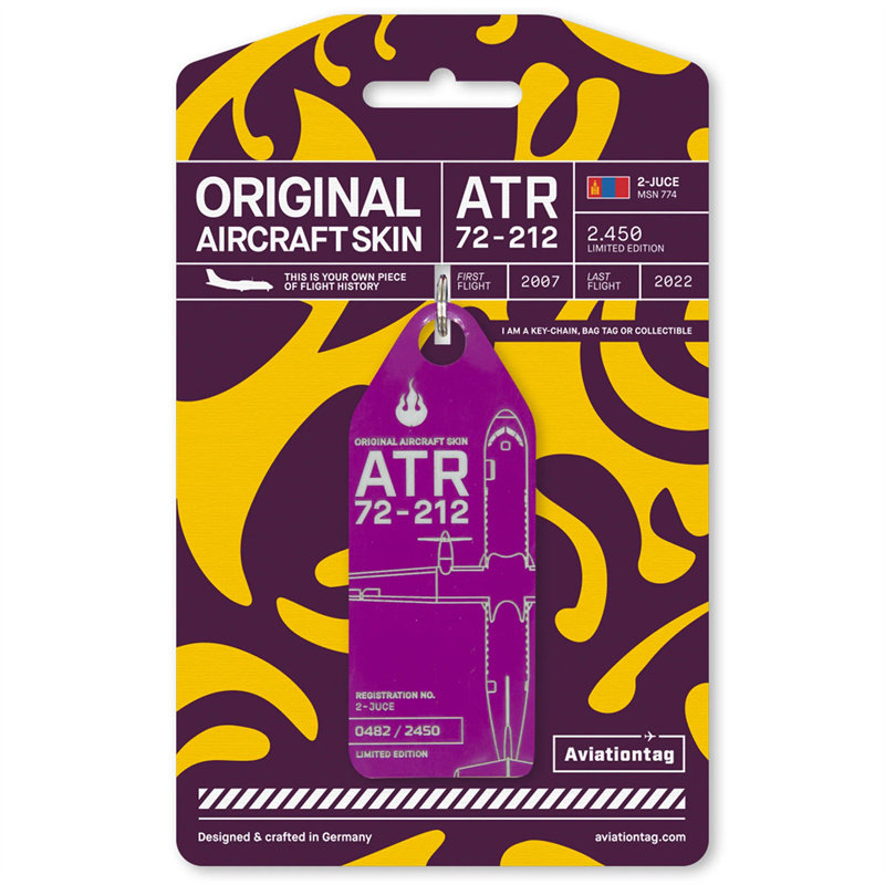 德国AviationTag 蒙古匈奴航空ATR72 飞机蒙皮 行李牌钥匙扣礼物