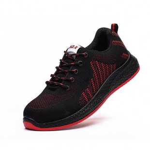 男耐磨防滑 钢包头防砸防刺穿安全工作鞋 夏季 透气防臭飞织劳保鞋