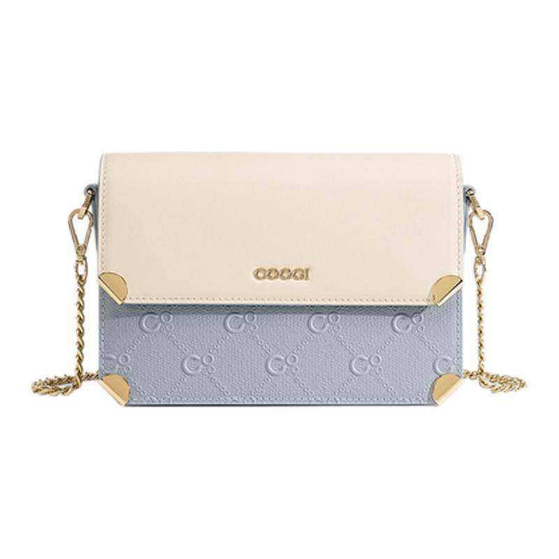 COOGI链条包女士2026新款高级感单肩包头层牛皮轻奢小方包斜挎包