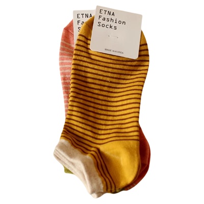 米吉诺拉 彩色拼接细条纹船袜少女ins潮撞色运动吸汗透气纯棉短袜