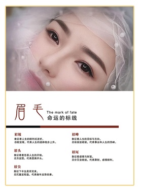 眉眼唇装饰挂画纹绣睫甲海报
