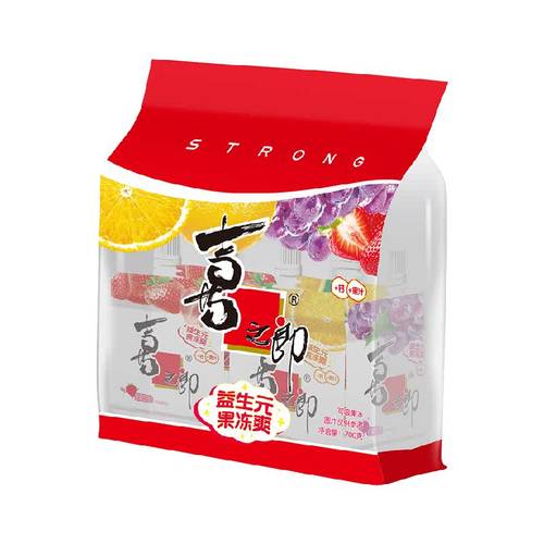 喜之郎益生元果冻爽多口味700g*1袋装儿童休闲零食加钙果汁吸的冻