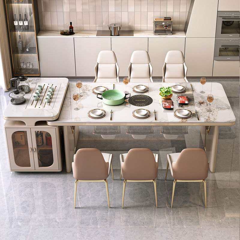 高端家用小户型可伸缩别墅中岛台带电磁炉轻奢岩板岛台餐桌椅组合,住宅家具,岛台,淘宝优惠券,粉丝福利购,淘宝优惠卷