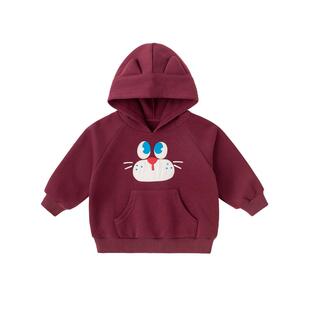 嘟嘟家宝宝卫衣萌趣秋季男童连帽上衣秋款儿童帽衫可爱秋装春秋潮
