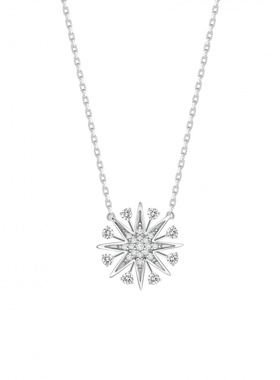 Witther925纯银满钻彗星项链女轻奢小众原创设计八芒星钻石锁骨链
