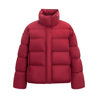 雅鹿羽绒服女短款2025冬季新款加厚时尚立领面包服小个子保暖外套