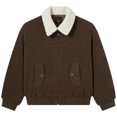 热风2025年冬女士翻领灯芯绒外套