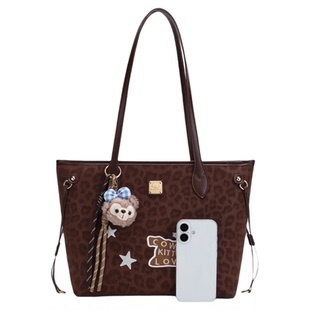 官方正版Cow&Kitty2025新款复古尚豹纹手提包包女托特包高级感