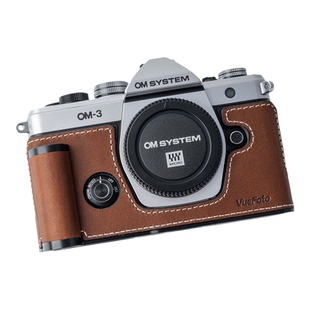 VUEFOTO适用于OM SYSTEM OM-3真皮保护套奥林巴斯手柄相机包