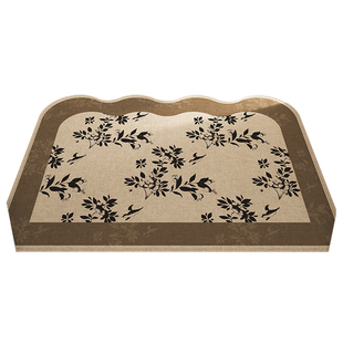 中古风入户门地垫2025新款可擦免洗耐脏圈绒踩脚垫可裁剪家用地毯