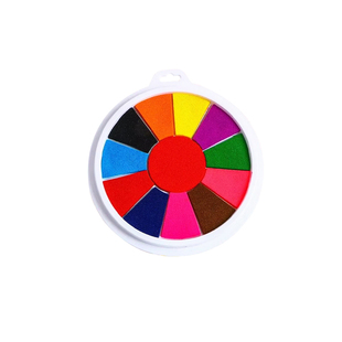 手指画印泥儿童彩色印泥无毒手掌印泥盘手指印泥小号儿童手印画24色可水洗幼儿园手指画颜料小学生印台画册