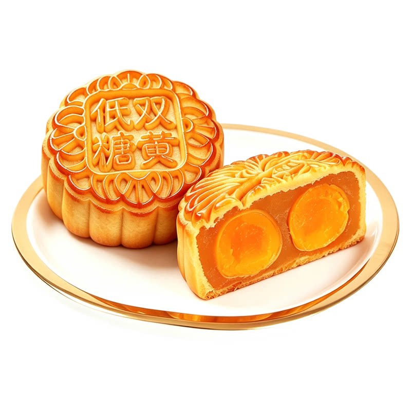 广州皇双皇酒家【低糖双黄纯莲蓉-莲子含量100%】月饼减糖≥80%