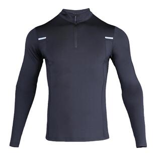 男士运动健身房跑步训练服秋季立领长袖T恤衣服2025新款