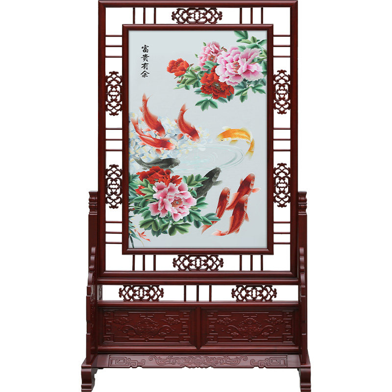 古艺苏绣屏风福禄临门乔迁礼品
