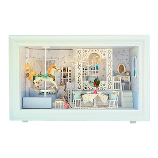 知我diy小屋公主的梦想相框手工拼装微缩场景小房子模型摆件礼物