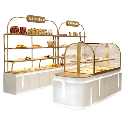 烘焙店面包展示柜中岛台定制