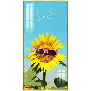 现代简约玄关背景墙装饰画单幅竖版向日葵挂画走廊过道楼梯间壁画