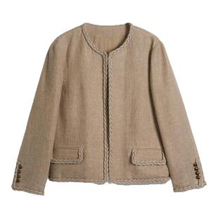 TOFOD 中古收藏家 意大利色织软亚麻真丝里衬 COCO小香外套开衫