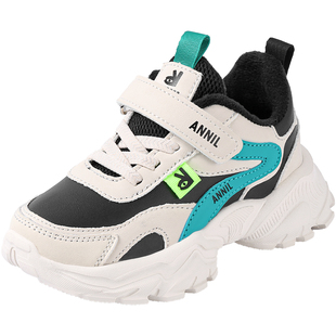 安奈儿男童运动鞋2026新款秋冬季加绒二棉男孩冬鞋儿童鞋子老爹鞋