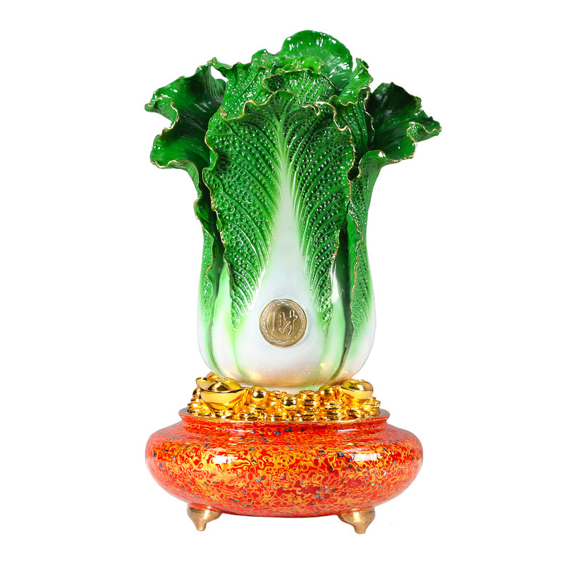 中式全铜白菜摆件开业乔迁送领导