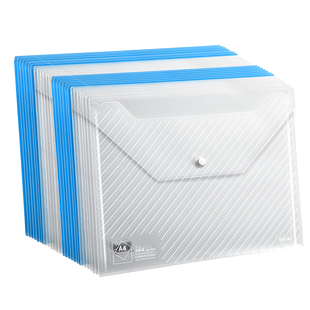 【10个装】得力文件袋透明档案袋加厚大容量文件夹分类按扣资料袋防水A4学生用试卷收纳袋人事财务商务办公cj