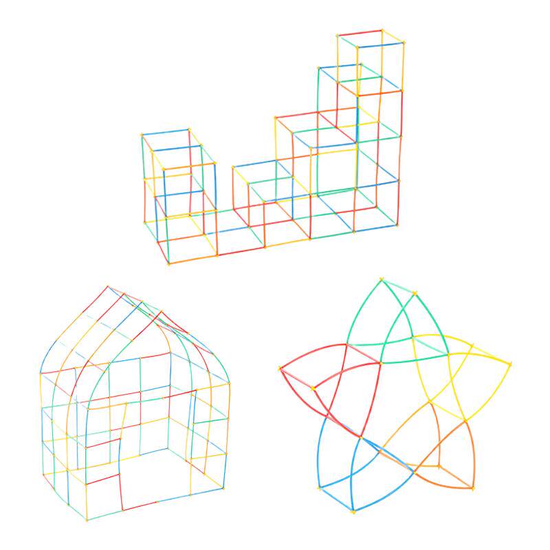 儿童益智吸管玩具构建创意4D幼感统训练器材/教学设