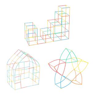 儿童益智吸管玩具构建创意4D幼儿园3到6男女孩早教拼插管积木玩