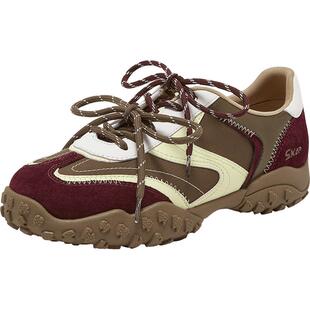 SKAP榛果奶芙圣伽步女鞋2026新款德训鞋防泼水薄底女款休闲运动鞋