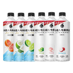 外星人电解质水600mL*5瓶低糖椰子西柚0糖荔枝饮料补充水分电解水
