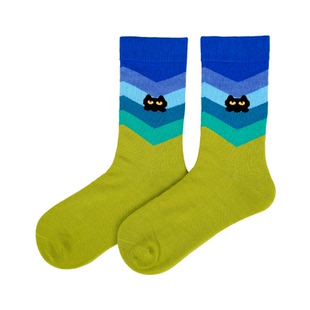 【水木系能量袜】Walki踩点喵星梦境中筒袜大童袜-探寻边界彩条袜