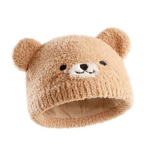 贝肽斯婴儿帽子半边绒护耳帽男女童小月龄胎帽宝宝保暖毛绒帽冬季