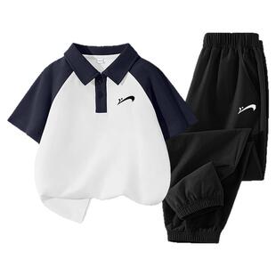 贵人鸟童装男童套装夏季儿童夏装polo短袖T恤女童运动薄款两件套