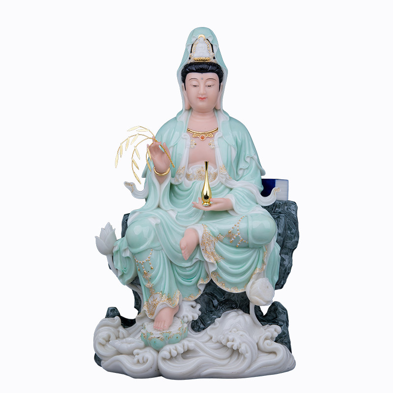 汉白玉观音菩萨佛像摆件